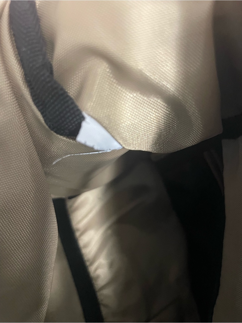 KAVU Camp Sherman backpack navy blue camper pattern and brown leather accents - Picture 5 of 6